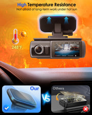 4Pcs Adhesive Sticky Pads for Dash Cam, Square High Heat Resistant Double-Sided Sticker Replacement Fit for Windshield Dashcam Mount, 2.83" Car Windscreen Window Glass Mounting Tape Heavy Duty