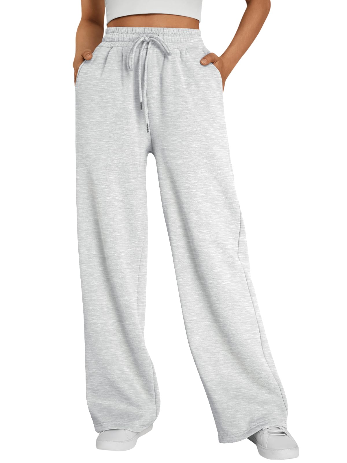 Trendy Queen Womens Wide Leg Fleece Lined Sweatpants | Winter Lounge Travel Pants Fall Fashion Outfits 2026 Clothes With Pockets