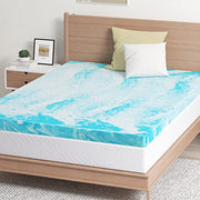 EGO 3 Inch Queen Mattress Topper Gel Memory Foam for Pressure Relief | Cooling Gel Infused, Ventilated Design Bed Topper in a Box, CertiPUR-US Certified, 80"Lx60"W