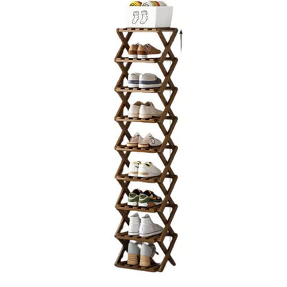 Durable Foldable Bamboo Shoe Rack