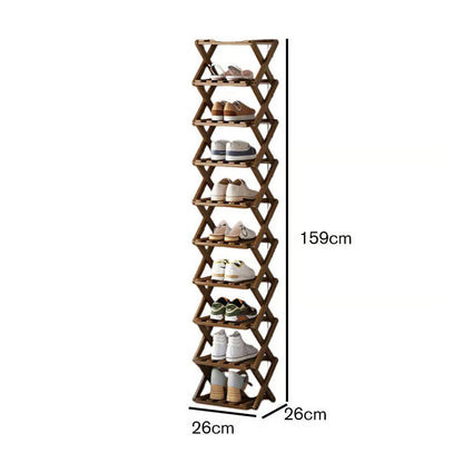 Durable Foldable Bamboo Shoe Rack