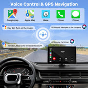 9" Wireless Apple Carplay Screen for Car with OTA Update, Backup Camera | Touchscreen Apple Carplay & Android Auto with Voice Control/GPS Navigation/Mirror Link/Bluetooth 5.0/AUX/FM