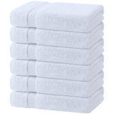 White Bath Towels 24x50 Inch, 6 Pack - Extra Absorbent Cotton Towel Set for Bathroom