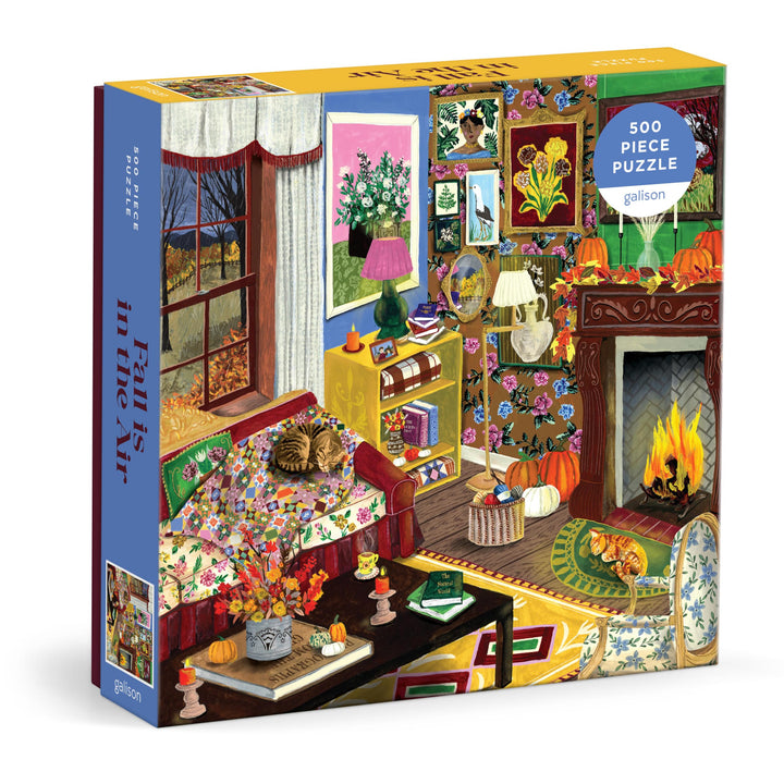 Galison Fall is in the Air Puzzle – 500 Piece Autumn Jigsaw Puzzle with Cozy Fall Living Room Imagery