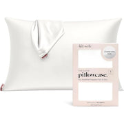 Kitsch Satin Pillowcase with Zipper - Standard Size, Ivory | Softer Than Silk Pillow Cases, Smooth Cooling Satin Pillow Case for Hair and Skin, Wrinkle-Free, Machine Washable