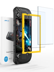 JSAUX 2-Pack Ultra HD Screen Protector for Steam Deck OLED/LCD | with Guide Frame, Easy to Install, 99.99% Clarity, Full-Screen Coverage, 9H Glass, Anti-Fingerprint, Scratch Resistant