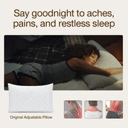 Coop Home Goods Original Adjustable Pillow, Queen Size Bed Pillow for Sleeping, Cross Cut Memory Foam Pillow - Medium Firm Back, Stomach and Side Sleeper Pillow, CertiPUR-US/GREENGUARD Gold