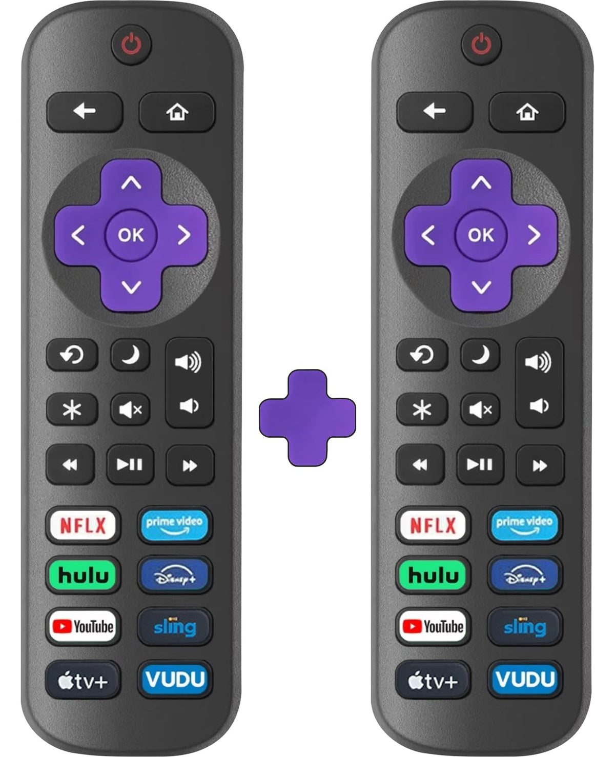 2 Pack Replacement Remote Control Only for Roku TV, Compatible for TCL Roku/Hisense Roku/Onn Roku/Sharp Roku/Philips Roku/Element Roku/Westinghouse Roku TVs (Not for Roku Stick, Box or Speaker)
