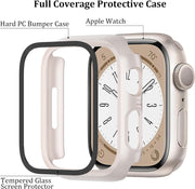 6-Pack Case with Screen Protector for Apple Watch SE3/SE2/SE/6/5/4 40mm | Hard-PC Protective Face Cover, Slim Bumper with Scratch Resistant Tempered Glass, HD Sensitive Touch Film for iWatch 40 mm