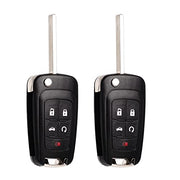 MechanMagic Flip Key Fob Replacement Fits for Chevy Equinox Camaro 2010-2019 Cruze Malibu Impala Sonic GMC Terrain Buick Lacrosse Regal Verano Encore Keyless Entry Remote Control 2 Sets