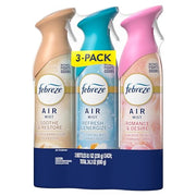 Febreze Air Mist, Air Freshener, Odor Fighting Room Spray, Deodorizer for Home Bathroom Kitchen Office Apartment, Soothe & Restore, Refresh & Energize, Romance & Desire Variety Pack, 8.1oz (Pack of 3)