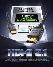 Silkland Certified HDMI 2.1 Cable Ultra High Speed 48Gbps Braided HDR 6.6FT | 4K@240Hz 144Hz 120Hz, 8K@60Hz, 1440P, HDR10+, eARC, HDCP 2.3, Dolby Atmos, DTS:X, Xbox, PS5, PS4, Roku TV, Monitor, PC TV