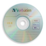 Verbatim CD-R Blank Discs 700MB 80 Minutes 52x Recordable Disc for Data and Music - 50 Pack Spindle,Silver