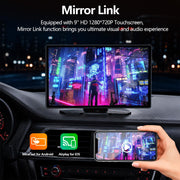 9" Wireless CarPlay Screen with Apple Car Play & Android Auto for Car, OTA Updates, Backup Camera, Bluetooth 5.0, Mirror Link, Voice Control, GPS Navigation, FM, AUX