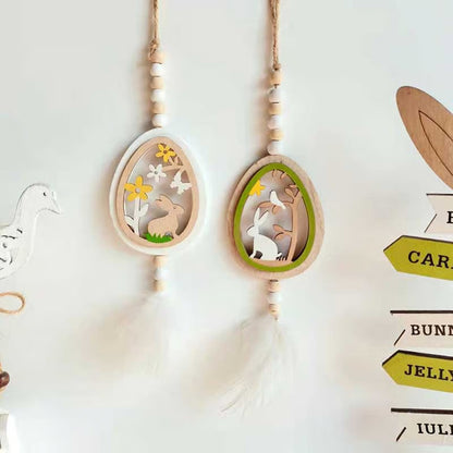 Easter Egg Feather Pendant