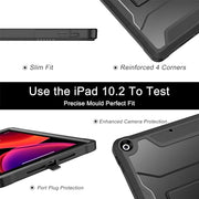 Soke Case for iPad 9th/8th/7th Generation 10.2-Inch - Black | Built-in Screen Protector and Kickstand, Rugged Full Body Protective Cover for Apple iPad Gen 9/8/7 2021/2020/2019