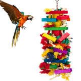 Extra Large Natural Wood Bird Toys for Macaws, African Grey, Amazon Parrots | MEWTOGO, Fun to Climb on, to Swing on, to Chew on, to Unravel, to Preen, Brightly Colored, Appealing to Birds, Bird Gifts