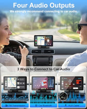 Carplay Screen for Car, 7" Wireless Apple Carplay & Android Auto | Car play with 1080P Backup Camera, GPS Navigation, Voice Control, Mirror Link, FM/AUX Audio, Plug & Play