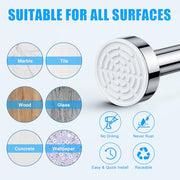 TEECK Shower Curtain Rod, 32-80 inch Adjustable Spring Tension Curtain Rod, Never Rust Anti-Slip Shower Curtain Rod for Bathroom, No Drilling, Never Collapse, Easy to Use, Silver