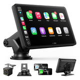 Carplay Screen for Car, 7" Wireless Apple Carplay & Android Auto | Car play with 1080P Backup Camera, GPS Navigation, Voice Control, Mirror Link, FM/AUX Audio, Plug & Play