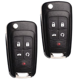 MechanMagic Flip Key Fob Replacement Fits for Chevy Equinox Camaro 2010-2019 Cruze Malibu Impala Sonic GMC Terrain Buick Lacrosse Regal Verano Encore Keyless Entry Remote Control 2 Sets