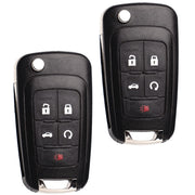 MechanMagic Flip Key Fob Replacement Fits for Chevy Equinox Camaro 2010-2019 Cruze Malibu Impala Sonic GMC Terrain Buick Lacrosse Regal Verano Encore Keyless Entry Remote Control 2 Sets