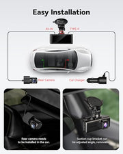 REDTIGER 4K STARVIS 2 Dashcam Front Rear, 5GHz WiFi 20MB/s, Free 128GB Card | Voice Control, Touch Screen, GPS, Loop Recording, Parking Mode, Audio Recording, WDR Night Vision, Supercapacitor(F7N Touch)