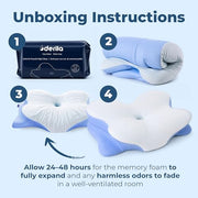 Derila Ergo Cervical Neck Pillow for Sleeping Pillow Contour Memory Foam Pillows for Back, Side Sleeper Pillows 21.25 x 14.17 x 4.72 inches