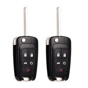 MechanMagic Flip Key Fob Replacement Fits for Chevy Equinox Camaro 2010-2019 Cruze Malibu Impala Sonic GMC Terrain Buick Lacrosse Regal Verano Encore Keyless Entry Remote Control 2 Sets