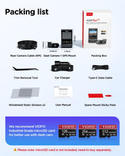 VIOFO A229 Plus Dash Cam Front and Rear, 2K Dual STARVIS 2 Sensors & HDR | 1440P+1440P Car Dash Camera, 5GHz Wi-Fi, Smart Voice Control, Ultra-Precise GPS, Built-in Supercapacitor, 24H Parking Modes