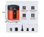 ETENWOLF AIR 3 Air Pump for Inflatables with 2600mAh Battery& Camping Light | Ultra-Fast and Mini Electric Air Pump, Inflate Deflate for Air Mattress, Pool Floats, Vacuum Storage Bags