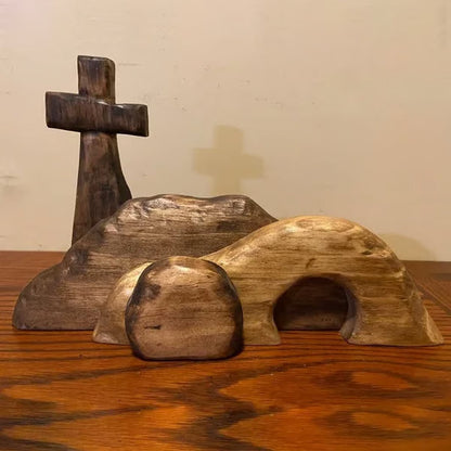 ❤️Handmade Jesus Tomb-Easter Scene Wooden Decoration