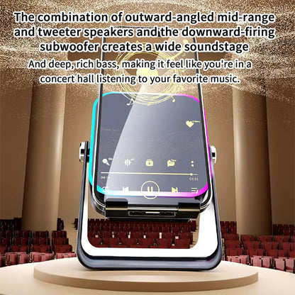 🔥New Year Special Offer sale – up to 50% off🎶📱 5-in-1 Wireless Induction Speaker with Adjustable Phone Stand