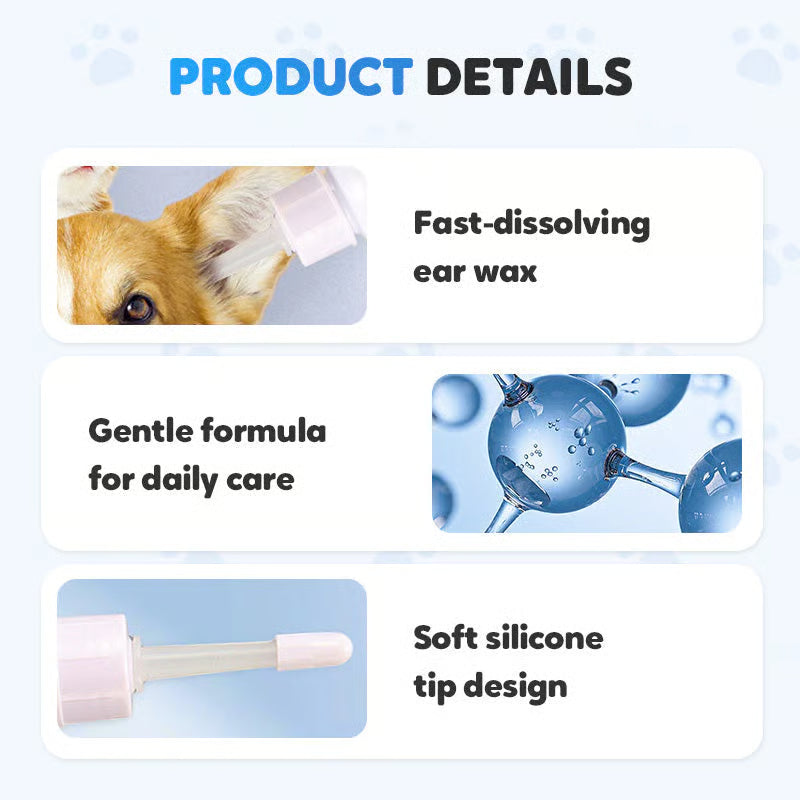 ✨ Pet Ear Cleaner - Gentle Formula with Soothing Aloe for Dogs & Cats, Prevents Infections & Odor 🌿👂